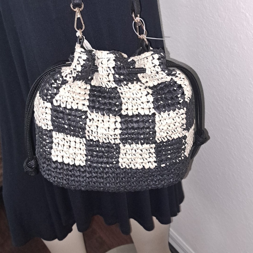 Crossbody Bag - Universal Thread Black: Knit, Unstructured, Paper & Straw - Picture 2 of 7